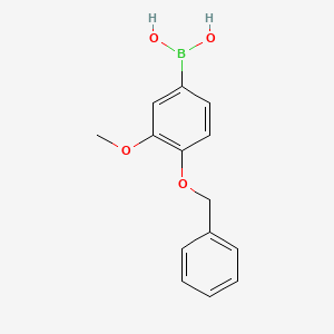 molecular formula C14H15BO4 B1278669 4-苄氧基-3-甲氧基苯硼酸 CAS No. 243990-53-6