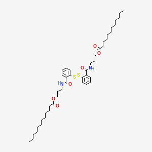 3-((2-((2-(N-(3-Dodecanoyloxypropyl)carbamoyl)phenyl)disulfanyl)phenyl)carbonylamino)propyl dodecanoate