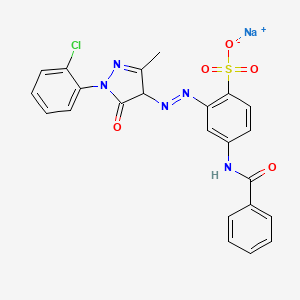 Benzenesulfonic acid, 4-(benzoylamino)-2-((1-(2-chlorophenyl)-4,5-dihydro-3-methyl-5-oxo-1H-pyrazol-4-yl)azo)-, monosodium salt