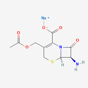 Sodium (6R-trans)-3-(acetoxymethyl)-7-amino-8-oxo-5-thia-1-azabicyclo(4.2.0)oct-2-ene-2-carboxylate