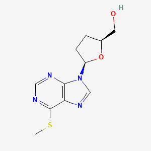 2-Furanmethanol, tetrahydro-5-(6-(methylthio)-9H-purin-9-yl)-, (2S-cis)-