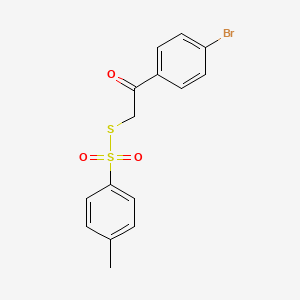 molecular formula C15H13BrO3S2 B12787705 S-(2-(4-Bromophenyl)-2-oxoethyl) 4-methylbenzenesulfonothioate CAS No. 31377-94-3