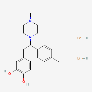 1-(2-(3,4-Dihydroxyphenyl)-1-(4-tolyl)ethyl)-4-methylpiperazine dihydrobromide hydrate