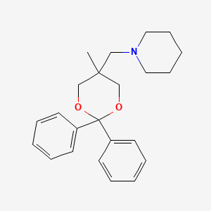 molecular formula C23H29NO2 B12787755 1-((5-Methyl-2,2-diphenyl-1,3-dioxan-5-yl)methyl)piperidine CAS No. 7477-36-3