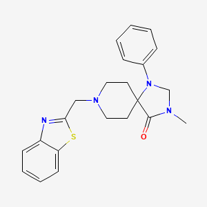 molecular formula C22H24N4OS B12787767 1,3,8-Triazaspiro(4.5)decan-4-one, 8-(2-benzothiazolylmethyl)-3-methyl-1-phenyl- CAS No. 102395-49-3