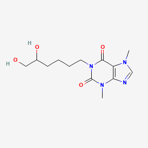 molecular formula C13H20N4O4 B12787794 1-(5,6-Dihydroxyhexyl)-3,7-dimethylxanthine CAS No. 38975-41-6