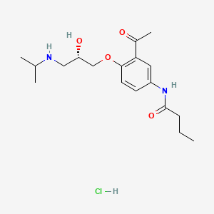 molecular formula C18H29ClN2O4 B12787800 Acebutolol hydrochloride, (S)- CAS No. 96450-12-3