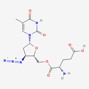 molecular formula C15H20N6O7 B12787825 3'-Azido-5'-glutamyl-3'-deoxythymidine CAS No. 125780-86-1