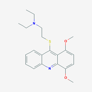 molecular formula C21H26N2O2S B12787861 2-((1,4-Dimethoxy-9-acridinyl)thio)-N,N-diethylethanamine CAS No. 141992-60-1