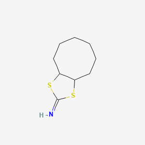 molecular formula C9H15NS2 B12787885 Octahydrocycloocta(d)(1,3)dithiol-2-imine CAS No. 1128-99-0