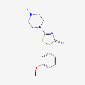 molecular formula C15H19N3O2S B12787908 5-(3-Methoxyphenyl)-2-(4-methyl-1-piperazinyl)-4(5H)-thiazolone CAS No. 50871-38-0