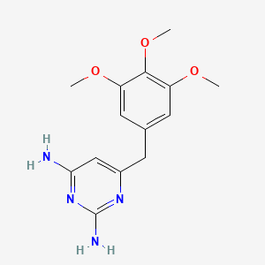 molecular formula C14H18N4O3 B12787915 2,4-Diamino-6-(3,4,5-trimethoxybenzyl)pyrimidine CAS No. 61550-88-7