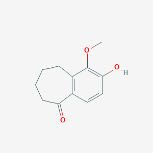 molecular formula C12H14O3 B12787938 2-Hydroxy-1-methoxy-6,7,8,9-tetrahydrobenzo[7]annulen-5-one CAS No. 54130-95-9