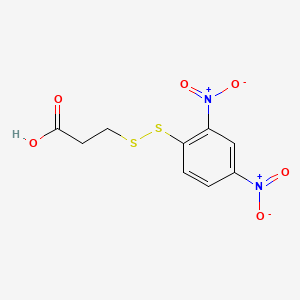 molecular formula C9H8N2O6S2 B12787950 3-((2,4-Bis(hydroxy(oxido)amino)phenyl)dithio)propanoic acid CAS No. 3513-48-2