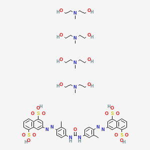 3-[[4-[[4-[(4,8-Disulfonaphthalen-2-yl)diazenyl]-3-methylphenyl]carbamoylamino]-2-methylphenyl]diazenyl]naphthalene-1,5-disulfonic acid;2-[2-hydroxyethyl(methyl)amino]ethanol