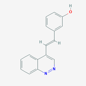 molecular formula C16H12N2O B12788038 3-(2-(Cinnolin-4-yl)vinyl)phenol CAS No. 5387-95-1