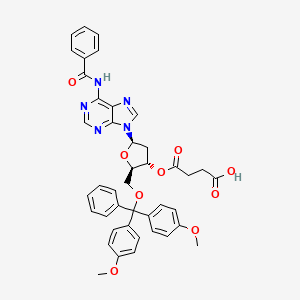 molecular formula C42H39N5O9 B1278806 N-Benzoyl-5'-O-(bis(4-methoxyphenyl)phenylmethyl)-2'-deoxyadenosine 3'-O-succinate CAS No. 74405-42-8
