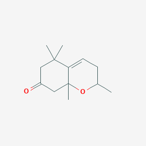 molecular formula C13H20O2 B12788080 2,3,5,6,8,8a-Hexahydro-2,5,5,8a-tetramethyl-7H-1-benzopyran-7-one CAS No. 20194-67-6