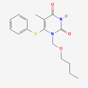 molecular formula C16H20N2O3S B12788145 1-Butoxymethyl-6-(phenylthio)thymine CAS No. 136160-31-1