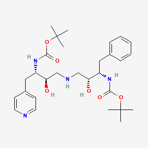 12-Oxa-2,6,10-triazatetradecanoic acid, 4,8-dihydroxy-13,13-dimethyl-11-oxo-3-(phenylmethyl)-9-(4-pyridinylmethyl)-, 1,1-dimethylethyl ester, (3S-(3R*,4S*,8S*,9R*))-