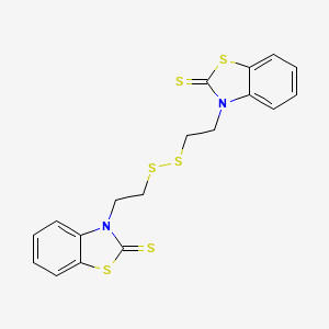 3-(2-((2-(2-Thioxo-1,3-benzothiazol-3(2H)-yl)ethyl)dithio)ethyl)-1,3-benzothiazole-2(3H)-thione