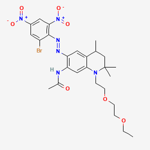 molecular formula C26H33BrN6O7 B12788228 Acetamide,N-[6-[(2-bromo-4,6-dinitrophenyl)azo]-1-[2-(2-ethoxyethoxy)ethyl]-1,2,3,4-tetrahydro-2,2,4-trimethyl-7-quinolinyl]- CAS No. 71673-13-7