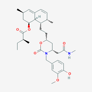 (1S,3R,8AS)-8-(2-{(4S,6S)-3-(4-Hydroxy-3-methoxybenzyl)-4-[2-(methylamino)-2-oxoethyl]-2-oxo-1,3-oxazinan-6-YL}ethyl)-3,7-dimethyl-1,2,3,7,8,8A-hexahydronaphthalen-1-YL (2R)-2-methylbutanoate