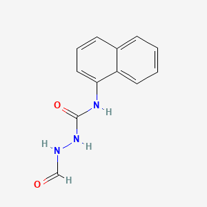 molecular formula C12H11N3O2 B12788293 Semicarbazide, 1-formyl-4-(1-naphthyl)- CAS No. 102339-04-8