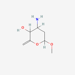 molecular formula C7H13NO3 B12788302 Methyl 3-amino-2,3,6-trideoxyhex-5-enopyranoside CAS No. 67693-32-7