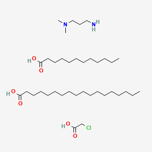 molecular formula C37H77ClN2O6 B12788332 2-chloroacetic acid;N',N'-dimethylpropane-1,3-diamine;dodecanoic acid;octadecanoic acid CAS No. 68424-97-5