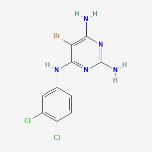 molecular formula C10H8BrCl2N5 B12788381 2,4,6-Pyrimidinetriamine, 5-bromo-N4-(3,4-dichlorophenyl)- CAS No. 7150-71-2