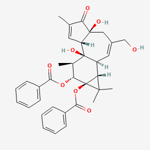 molecular formula C34H36O8 B12788416 4alpha-Phorbol 12,13-dibenzoate CAS No. 123672-47-9