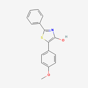 molecular formula C16H13NO2S B12788438 5-(4-Methoxyphenyl)-2-phenyl-1,3-thiazol-4-ol CAS No. 59484-43-4