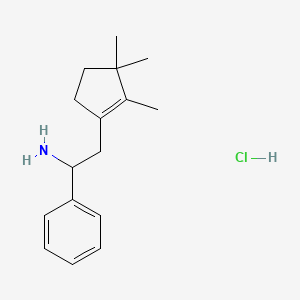 molecular formula C16H24ClN B12788446 1-Amino-2-(2,3,3-trimethylcyclopent-1-en-1-yl)-1-phenylethane hydrochloride CAS No. 147960-76-7