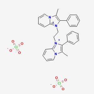 1H-Imidazo(1,2-a)pyridin-4-ium, 1,1'-ethylenebis(3-methyl-2-phenyl-, diperchlorate