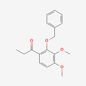 molecular formula C18H20O4 B12788474 1-[2-(Benzyloxy)-3,4-dimethoxyphenyl]propan-1-one CAS No. 61948-27-4