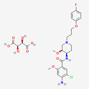 molecular formula C27H35ClFN3O10 B12788491 Cisapride tartrate CAS No. 86718-71-0