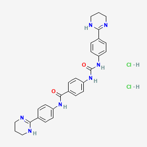 4-(((4-(1,4,5,6-Tetrahydro-2-pyrimidinyl)anilino)carbonyl)amino)-N-(4-(1,4,5,6-tetrahydro-2-pyrimidinyl)phenyl)benzamide