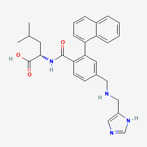 molecular formula C28H30N4O3 B12788595 (2S)-2-[[4-[(1H-imidazol-5-ylmethylamino)methyl]-2-naphthalen-1-ylbenzoyl]amino]-4-methylpentanoic acid CAS No. 225938-38-5