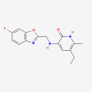 2(1H)-Pyridinone, 5-ethyl-3-(((6-fluoro-2-benzoxazolyl)methyl)amino)-6-methyl-