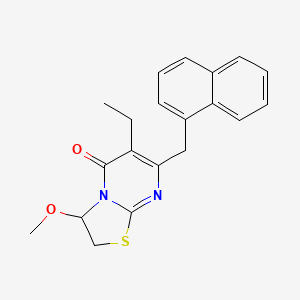 5H-Thiazolo(3,2-a)pyrimidin-5-one, 6-ethyl-2,3-dihydro-3-methoxy-7-(1-naphthalenylmethyl)-