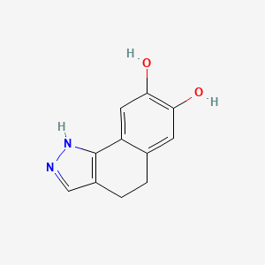 molecular formula C11H10N2O2 B12788626 4,5-Dihydro-1H-benzo(g)indazole-7,8-diol CAS No. 57595-67-2