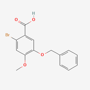 molecular formula C15H13BrO4 B1278863 2-溴-4-甲氧基-5-(苄氧基)苯甲酸 CAS No. 24958-42-7