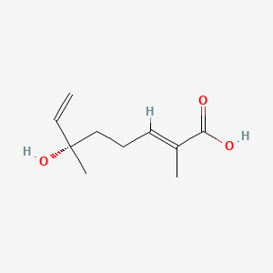 molecular formula C10H16O3 B12788632 Menthiafolic acid, (S)- CAS No. 75979-26-9