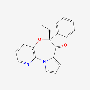 Pyrido(3,2-b)pyrrolo(1,2-d)(1,4)oxazepin-7(6H)-one, 6-ethyl-6-phenyl-, (6R)-