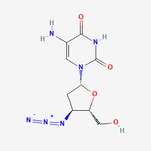 molecular formula C9H12N6O4 B12788661 3'-Azido-2',3'-dideoxy-5-aminouridine CAS No. 111495-87-5