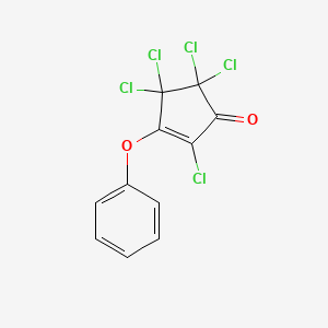 molecular formula C11H5Cl5O2 B12788699 2,4,4,5,5-Pentachloro-3-phenoxycyclopent-2-en-1-one CAS No. 18242-50-7