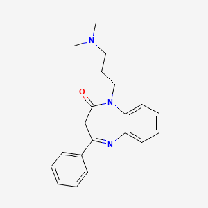 molecular formula C20H23N3O B12788703 2H-1,5-Benzodiazepin-2-one, 1,3-dihydro-1-(3-(dimethylamino)propyl)-4-phenyl- CAS No. 126568-02-3