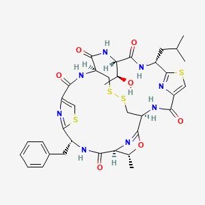 molecular formula C35H42N8O7S4 B12788705 Ulithiacyclamide F CAS No. 218916-93-9