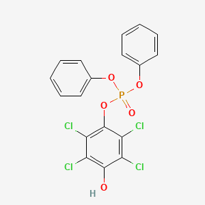 molecular formula C18H11Cl4O5P B12788739 Diphenyl 2,3,5,6-tetrachloro-4-hydroxyphenyl phosphate CAS No. 7153-68-6